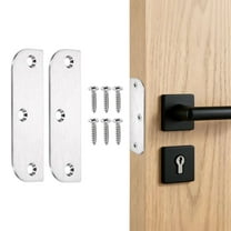 Uxcell 2 Pack Door Hinge Filler Plates, 3.5 Inch with 5/8 Inch Stainless Steel Door Hinge Shims Doors Hole Cover Plate with Screws, Silver