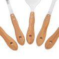 thumbnail image 5 of 5 utensilios de cocina: cucharas, cucharones y tenedores de acero inoxidable con mango de bambú. Antiadherentes y resistentes al calor para acampar en casa., 5 of 5
