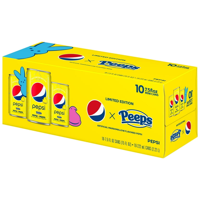 Pepsi PEEPS Soda Pop, 7.5 fl oz 10 Pack Mini Cans, Limited Time