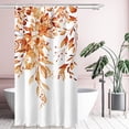 thumbnail image 5 of Orange Eucalyptus Shower Curtain Sets, Watercolor Leaves on The Top Plant with Floral Bathroom Decoration 36x72 Inch with Hooks, 5 of 6
