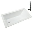 thumbnail image 4 of Streamline N-4080-706-CH 66 in. x 34 in. Acrylic Soaking Drop-In Bathtub in Glossy White, With External Drain in Polished Chrome, 4 of 12