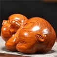 thumbnail image 4 of Rosewood carved pig figurine, a zodiac pig auspicious symbol for home living room feng shui, corner decoration craft., 4 of 4
