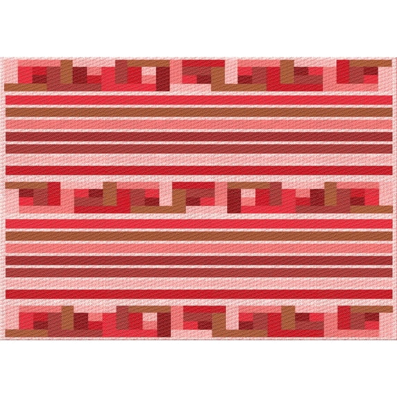 Ahgly Company Indoor Rectangle Patterned Light Coral Pink Area Rugs, 6' x 9'