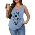 thumbnail image 5 of Tiqkatyck Tank Tops for Women Trendy Women's 2025 Chic Round Neck Short Sleeve Shirts 2D Printed Casual Loose Fit Vest Sleeveless Tunic Tops Summer Tops for Women Sky Blue L, 5 of 6