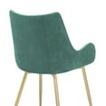 thumbnail image 3 of Avery Teal Fabric Dining Room Chair with Gold Legs, 3 of 13
