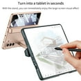 thumbnail image 6 of SaniMore for Samsung Galaxy Z Fold 5 Case with Bracket, [Pen Tray Hinge] Super Adsorption Cover with HD Screen Tempered Film Lens Protection Explosion-proof Shell for Galaxy Z Fold 5, Gold, 6 of 10