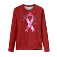 thumbnail image 3 of purcolt Breast Cancer Awareness Shirt Long Sleeve Shirt Pink Ribbon Print Graphic Shirts Breast Cancer Gifts for Woman, 3 of 4