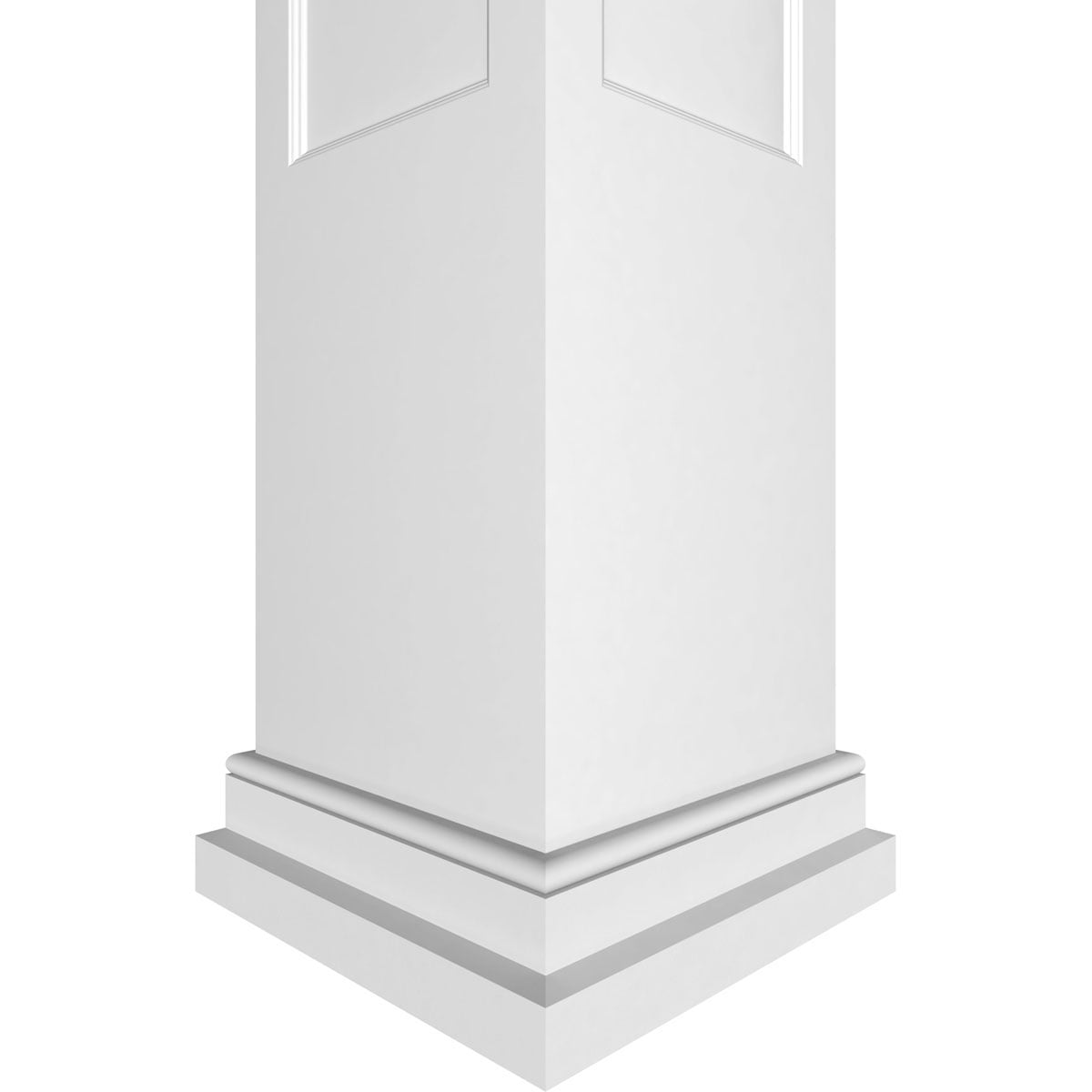 Ekena Millwork 8"W x 9'H Craftsman Classic Square Non-Tapered, Recessed Panel PVC Column Kit, Prairie Capital & Prairie Base