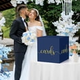 thumbnail image 5 of Navy Blue Card Box with Slot 9.1" Gold Foil Gift Card Box for Party, Graduation, Wedding Reception, Birthday, Retirement, Baby Shower, Raffle Ticket Money Envelope Holder, 5 of 9