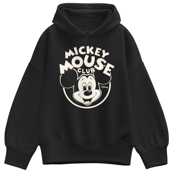 Disney - Mickey Mouse Club Logo Oversized Fleece Hoodie Sweatshirt