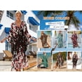 thumbnail image 4 of Cuteduck Women's Dress Summer Long Sleeve V-Neck Loose Flowing Print Bohemian Maxi Dress Free Size, 4 of 9