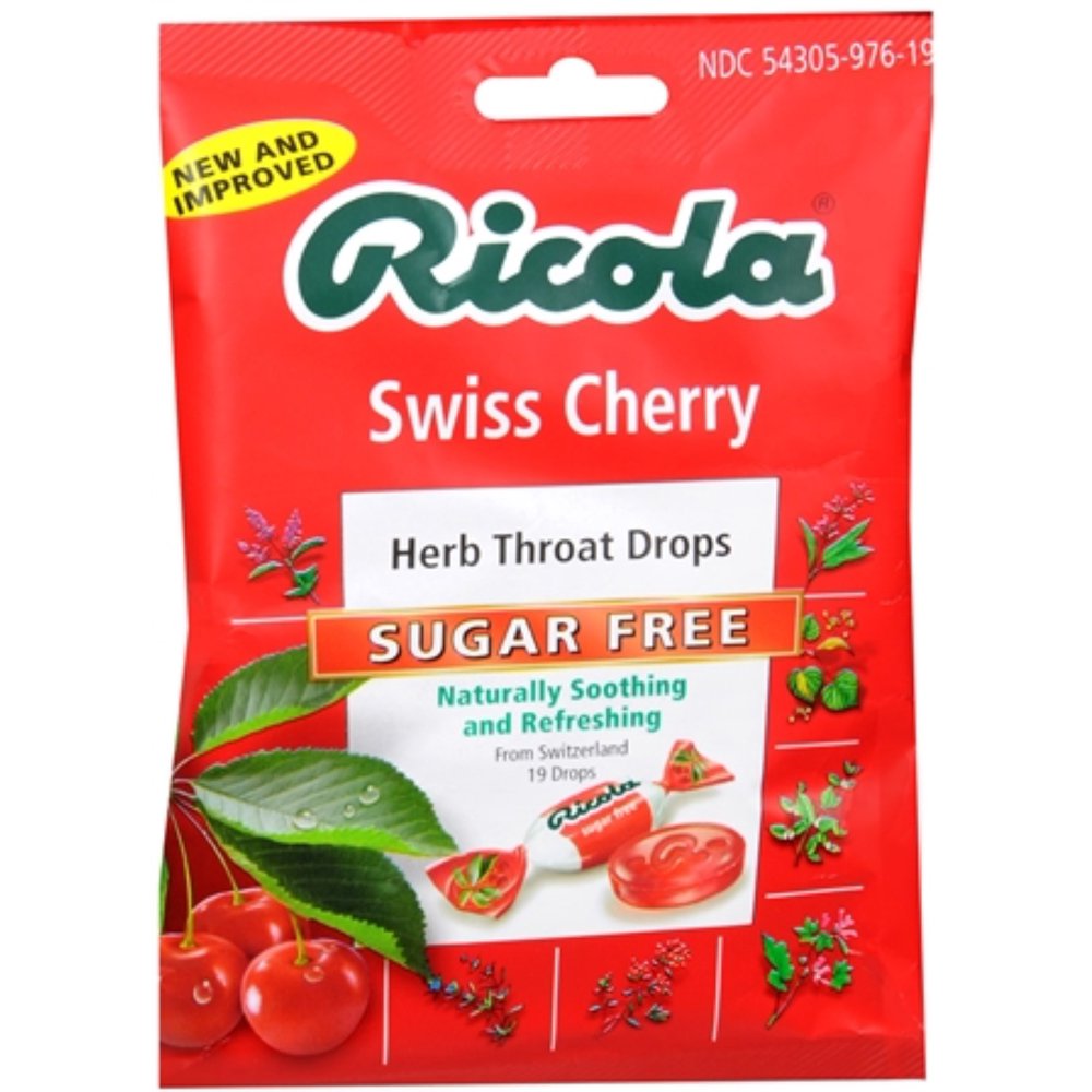 Ricola Sugar Free Herb Throat Drops Cherry 19 Each (Pack of 6