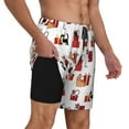 thumbnail image 2 of Kdxio Cute Cat And Christmas Gift Print Men'S Swim Trunks With Compression Liner 7 Inch Inseam Quick Dry Swim Shorts, 2 of 7