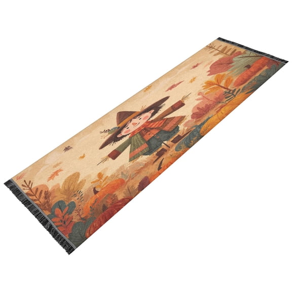 Vintage Modern Runner Rug,Non Slip Machine Washable 72"x23.5" Polyester Material Pet-Friendly Durable,Applicable to Entryway Rug Living Room Rug Little Scarecrow Station