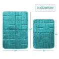 thumbnail image 2 of Clara Clark Bathroom Rugs, Velvet Memory Foam Bath Mat, Ultra Soft Non Slip and Absorbent - Tiled - Set of 2 - Teal, 2 of 6