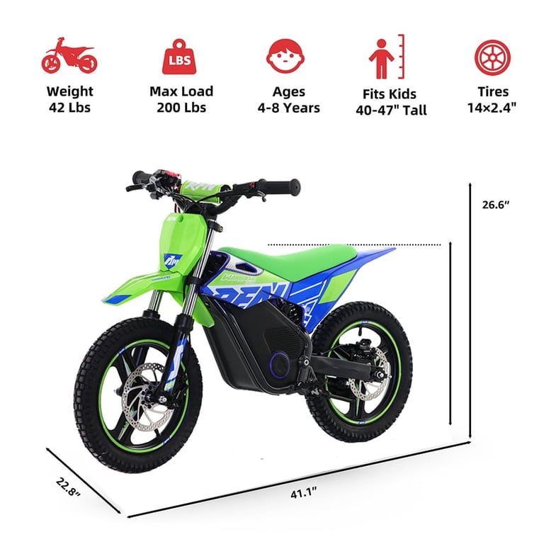 RFN Warrior Kids SX-E500 36V Electric Dirt Bike – 700W Motor, 21.7