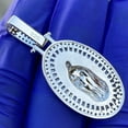 thumbnail image 4 of Real Solid 925 Sterling Silver Holy Virgin Mary Oval Pendant La Virgen De Guadalupe Colgante Medalla De Plata 1.25", 4 of 7