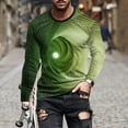 thumbnail image 1 of Blusas y camisas de manga larga con cuello redondo para hombre, blusa informal de manga larga con cuello redondo y estampado de rayas, blusa de poliéster para hombre, 1 of 5