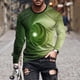thumbnail image 1 of Blusas y camisas de manga larga con cuello redondo para hombre, blusa informal de manga larga con cuello redondo y estampado de rayas, blusa de poliéster para hombre, 1 of 5