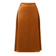 thumbnail image 5 of Skirt for Women Midi Length High Waist Solid Color Satin Dress Zipper Elegant Skirt Casual Trendy Womens Skirts, 5 of 7