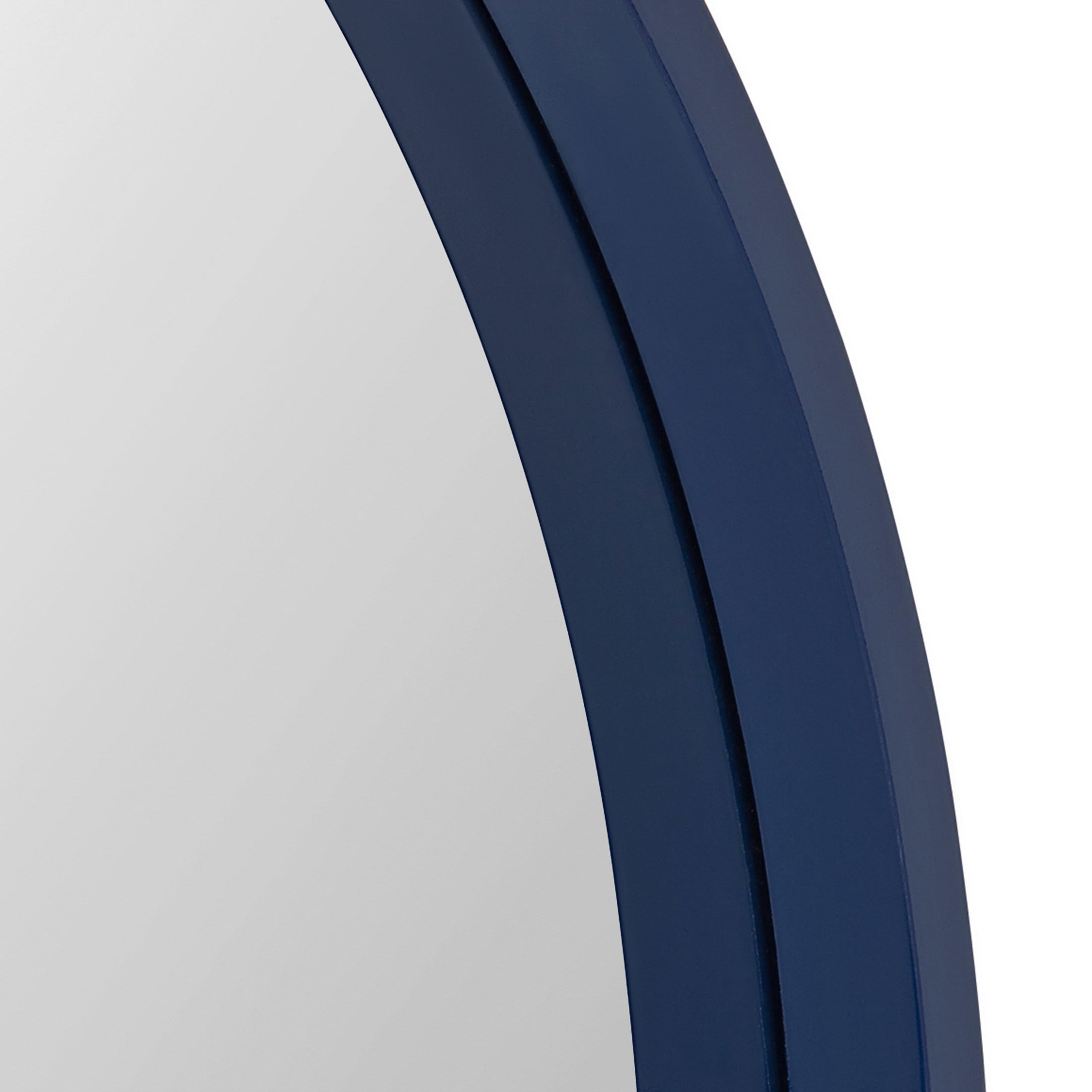Kate and Laurel Travis Round Wood Wall Mirror, 26 Inch Diameter, Navy Blue, Modern Circle Mirror for Use as Bathroom Mirror for Over Sink or Cute Dorm Room Decor
