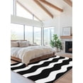 thumbnail image 2 of Black Wavy Area Rug for Bedroom 3x5 Ft Stripes Super Soft fuzzy Throw Rug Non-Slip Fluffy Plush Indoor Floor Carpet for Living Room Nursery Home Decor, 2 of 8