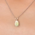 thumbnail image 3 of Gem Stone King 10K White Gold White Ethiopian Opal Pendant Necklace for Women | 0.51 Cttw | Gemstone October Birthstone | Oval Cabochon 7X5MM | With 18 inch Chain, 3 of 6