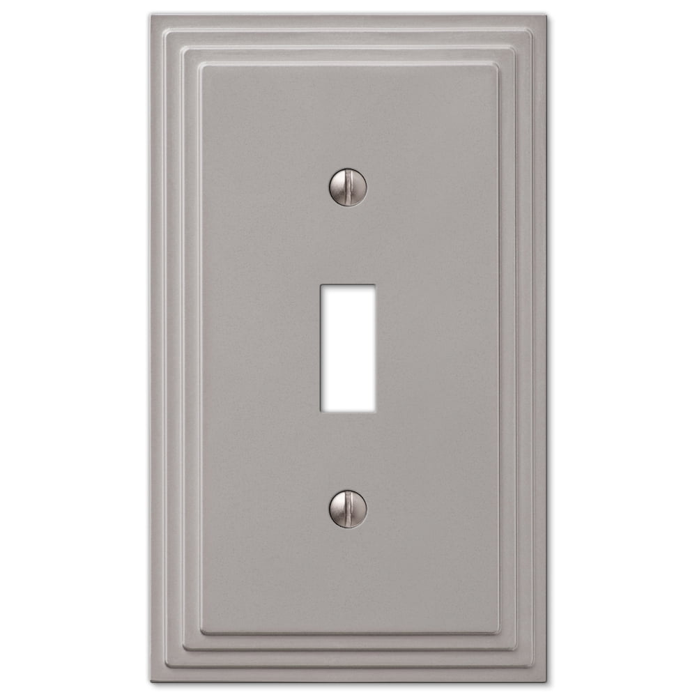 Step Design Toggle Wall Switch Plate Cover Satin Nickel