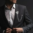 thumbnail image 6 of Shiny Rhinestone Five Pointed Star Brooch Pin Badge Stylish Men's Brooch Pin, 6 of 8
