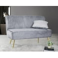 thumbnail image 5 of Home Design Hestie 3-Piece Velvet Living Room Set with Side Chair, Loveseat, and Sofa, Modern Curved Backrest Design, Silver Gray, 5 of 10