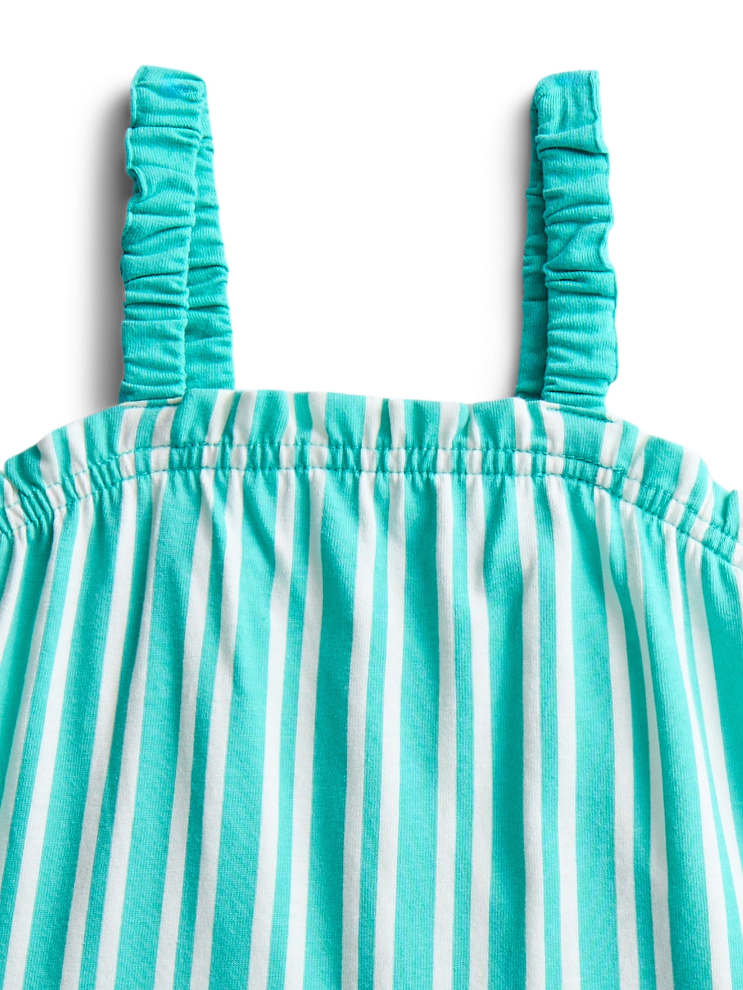 Wonder Nation Toddler Girls Ribbed Tank Top and Shorts 2-Piece Set, Sizes 12M–5T