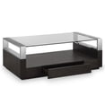 thumbnail image 2 of Magnussen Revere Contemporary Graphite Glass Top Coffee Table with Storage, 2 of 3