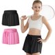 thumbnail image 1 of Pantalones cortos Ghteas para niñas, 2 paquetes, negro y rosa, de secado rápido de 10 a 12 años, 1 of 9