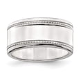 thumbnail image 4 of 925 Sterling Silver 9.5mm Designed Edge Band Ring Size 12, 4 of 5