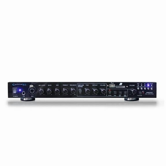 Professional 2CH Pre-Amplifier with USB-SD Card Inputs