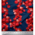 thumbnail image 1 of Soimoi Cotton Duck Fabric Raspberry,Strawberry & Cherry Fruits Print Sewing Fabric Yard 56 Inch Wide, 1 of 3