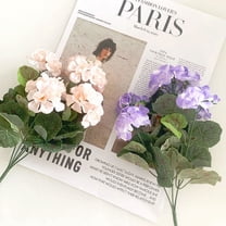 Namzi 4PCS Artificial 14inch Long Fake Silk Bouquet, Lifelike,Porch Garden Decoration (Purple)