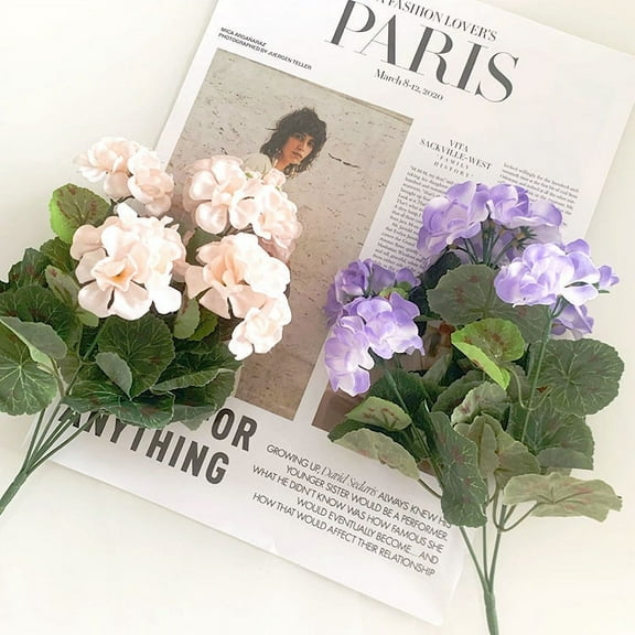 Namzi 4PCS Artificial 14inch Long Fake Silk Bouquet, Lifelike,Porch Garden Decoration (Purple)