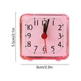 thumbnail image 2 of ZhangC Transparent Mini Square Alarm Clock, Mute Analog Ticking Operated Clocks, Battery Operated, Gifts for Family and Friends, Bedroom Desk Bedside Clock Home Decor, 2 of 6