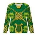 thumbnail image 6 of Craaazy Women's Comfy Clover Graphic St Patrick's Day Long Sleeve Tops, 6 of 7