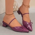 thumbnail image 6 of RoamHome Women's Slingback Pumps Low Block Heel Pointed Toe Mules with Bow Summer Spring Dressy Casual Comfortable Slip-On Office Daily Party Wedding Shoes, 6 of 9