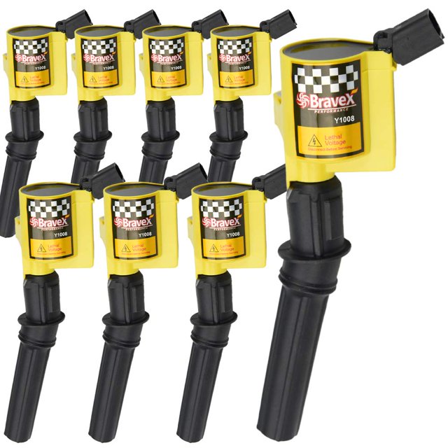 Bobina de encendido de alto rendimiento, paquete de 8, mejora un 15% más de energía para Ford F-150 F-250 F-350 4.6L 5.4L V8 CROWN VICTORIA EXPEDITION MUSTANG LINCOLN MERCURY Compatible y DG508 DG457