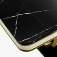 thumbnail image 6 of POVISON 71"Modern Black Faux Marble Dining Table for 4-6，with Rectangular Tabletop, Gold Legs, Dual-Circle Base, for Kitchen and Dining Room, 6 of 11