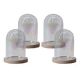 thumbnail image 4 of 4 piezas de campana de cristal transparente con forma de campana, contenedor para flores con base Marrón claro, 4 of 9