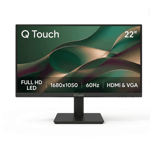 Monitor LED Q-touch 22 Pulgadas Resolución 1680 x 1050 HD HDMI VGA 60Hz 5ms Negro