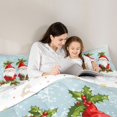 thumbnail image 4 of Manfei Cute Christmas Gnome 7-Piece Twin Bedding Sets,Rustic Xmas Flower Bedding Comforter Set,Red Berry White Snowflake Sheet Sets For Girls Boys,Luxury Bedroom Decor Reversible, 4 of 8