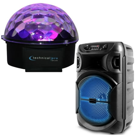 Rotating LED DJ Light 6 Colors with Bluetooth 8 Portable Speaker 1000 Watts