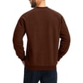 thumbnail image 5 of Fshiont Men's Fleece Sweatshirt Sherpa Lined Crewneck Basic Winter Thick Pullover Tops with Pocket Brown 2XL, 5 of 6