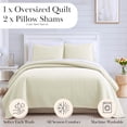 thumbnail image 3 of Oversized Square Stitched Solid Embroidered 3-Piece Quilt Set by Southshore Fine Linens, 3 of 10