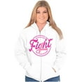 thumbnail image 4 of Breast Cancer Fight Warrior Courage Zip Hoodie Sweatshirt Women Brisco Brands S, 4 of 6